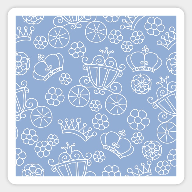 blue pattern of little princess doodles Sticker by kavalenkava